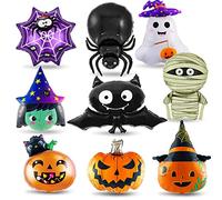Ballons Halloween XXL - 9 Mylar Fantôme, Chauve-souris, Sorcières - Géant en Aluminium Araignée - Hélium Gonflable pour Fête, Carnaval, Anniversaire, Décoration