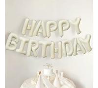 Ballons Happy Birthday Bannières Kit Blanc crème, Joyeux Anniversaire Fête Party Décoration