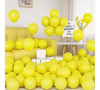 Ballons Jaune, 50 Pièces Ballons Jaunes Mat Latex 5 pouces Petits Mini Ballon avec Ruban pour Femmes Filles Fête d'Anniversaire Filles Mariage Baptême Douche de Mariée fête Detournesol Décorations