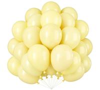 Ballons Jaune Macaron, 100 Pièces,10 Pouces,Ballons Jaune Clair Latex Helium,Ballons Jaune Crème Décoration pour Révélation du Sexe Baptême Mariage Anniversaire Saint Valentin Décorations Fête