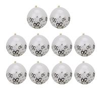 Ballons Latex Transparent 10 Pièces, 12 Pouces, Impression Chiffre 50, Décor Anniversaire Mariage - Ballons Confettis, Rose Doré Argenté, Effet Festif (50 ballons transparents plus disques or rose 10)