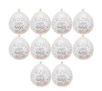 Ballons Latex Transparent 12 Pouces, 10 Pièces, Confettis et Impression Happy Birthday - Décoration Fête d'Anniversaire, Mariage, Anniversaire (boules de confettis en or rose)