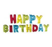 Ballons lettres aluminium Happy Birthday NA