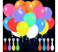 Ballons Lumineux LED, wohot 25Pcs Ballon Led Lumineux, 12'' Ballon avec Lumiere, 5 Couleurs, Brille dans Le Noir, Luminescence Continue Pendant 16 à 24 Heures pour Mariage, Anniversaire, Soirée, Noël