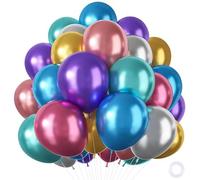 Ballons Métallique Multicolores, 100 Pièces Ballons Multicolore Anniversaire Rouge Bleu Vert, Ballon Rose Gold Latex Hélium pour Deco Anniversaire Baby Shower Mariage Gender Reveal Fête, 12 Pouces