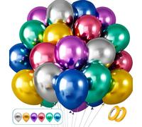 Ballons métalliques multicolores pour anniversaire, fête, 30,5 cm, 52 pièces, couleurs métallisées, dorées, argentées, bleues, roses, verts, violets, décoration de mariage, baby shower, arc, guirlande