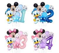 Ballons Mickey, Minnie, Daisy, Donald Duck, souris, pour garçons et filles, cadeau de baby shower, décorations numérotées pour fête d'anniversaire, ballons en aluminium D-1