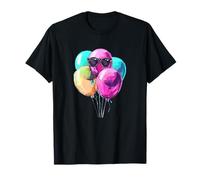 Ballons multicolores avec superbe tenue de lunettes de soleil T-Shirt