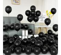 Ballons Noir, 50 Pièces Ballons Noir Mat Latex 5 Pouces Petits Mini Ballon Avec Ruban Pour Femmes Garçons Filles Fête D'anniversaire Célébration Mariage Halloween Douche Mariée Retraite Décorations
