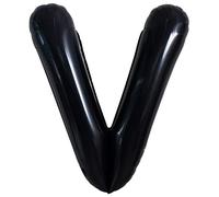 Ballons Noirs à Lettres V 40 Pouces - Gros Ballons à Hélium en Feuille d'Aluminium et Film de Polyester - Articles Décoratifs pour Fête d'Anniversaire et Saint-Valentin