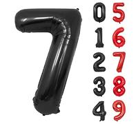 Ballons Numéro, 40 Pouces Noir Hélium Mylar Ballons Ballon Anniversaire 7 an pour Enfant Garçon Fille Décorations de Fêtes D'anniversaires (chiffre 7)