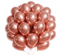 Ballons Or Rose, 100 Pièces Ballon en Latex Or Rose, 10 Pouces Métallisés En Rose Gold Ballons Baudruche, Guirlande de Ballon pour Anniversaire Baby Shower Halloween Saint-Valentin Remise Diplôme