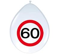 Ballons Panneau de Signalisation 60 Ans - 8 pièces
