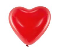 Ballons PartyDeco 40 cm en forme de cœur, couleur rouge, lot de 6