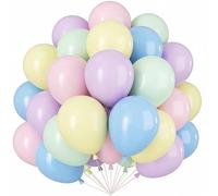 Ballons Pastelle, 100 Pièces Ballon en Latex Pastelle, 10 Pouces Arc-en-ciel Ballons Baudruche, Multicolores Guirlande de Ballon pour Anniversaire Baby Shower Halloween Saint-Valentin Remise Diplôme