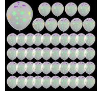 Ballons phosphorescents, ballons néon de Noël,50 pièces 12 pouces ballons néon ballons fluorescents en latex | Ballons lumineux flocon de neige, décoration de noël en forme d'élan à lumière noire pour