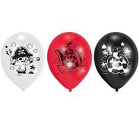 ballons Pirates 22,8 cm blanc/noir/rouge 6 pièces