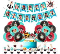 Ballons Pirates Mignons pour Enfants,ThèMe Pirate Joyeux Anniversaire BannièRe,Ballon Jurassi World, Décorer pour Anniversaire, Halloween Garçon
