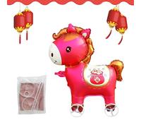 Ballons pour la Fête, Gonflable Mignon Dessin Animé Avec Roues, Ballon Cheval Animal Qui Se Tient Debout Seul et Marche, pour Fête du Printemps Vacances Diplôme Extérieur Maison Jardin Salon