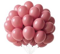 Ballons Rétro Rose, 100 Pièces Ballon en Latex Rose, 10 Pouces Roses Rétro Ballons Baudruche, Guirlande de Ballon pour Anniversaire Mariage Baby Shower Halloween Saint-Valentin Remise Diplôme