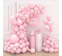 Ballons Rose, 110 Ballon Anniversaire Rose, Kit Arche Ballon Rose Anniversaire, Arche a Ballon pour Anniversaire, Decoration Mariage, Bapteme, Baby Shower Décoration (Ballons Rose 18/12/10/5 pouces)