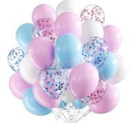 Ballons Rose et Bleu,60 pcs Gender Reveal Decoration Ballons,12 Pouces Ballon Gender Reveal Bleu Rose Latex Ballon Gonflable pour Filles Garçons Fête Anniversaire Baby Shower Baptême Décoration