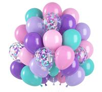Ballons Rose Violet, 60 Pièces Ballons Anniversaire Sirène, Latex Ballon Rose Violet Pastel Helium Ballon de Fête pour Anniversaire Arche Guirlande Mariage Baptême Baby Shower Décorations de Fête