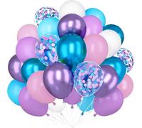 Ballons Rose Violet Bleu, 60 Pièces Kpop Hélium Ballons Violet Rose Bleu