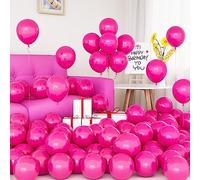 Ballons Roses, 50 Pièces Ballons Mat Rose Latex 5 pouces Petits Mini Ballon avec Ruban pour Femmes Fête d'anniversaire de Filles Mariage Baptême Douche Nuptiale Fiançailles Baby Shower Décorations