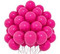 Ballons Roses, 50 Pièces Ballons Rose Vif de 12 Pouces, Ballon Pink Foncé Mat pour Femmes Filles Enfants pour Thème Rose Fête d'anniversaire Remise des Diplômes Baby Shower Mariage Décoration
