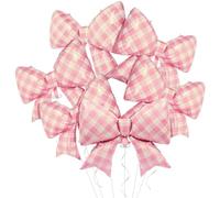Ballons roses et blancs à carreaux avec nœud papillon vichy