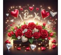 Ballons roses Peinture Diamant Adulte,DIY Rond Art du Diamant Painting Kit Complet,5D Broderie Saint Valentin Diamond Painting pour Adultes Point de Croix Cristal Painting pour Murale Décor 95x95 cm