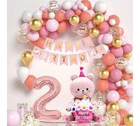 Ballons roses pour anniversaire 2 ans et baptême - Décoration générale