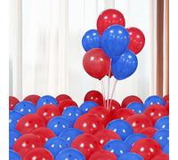 Ballons rouges et bleus avec ruban de forme ronde en latex pour décoration d'anniversaire sur le thème des super-héros, fête de l'indépendance, remise de diplôme, festival, carnaval
