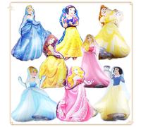 Ballons sirène cendrillon Disney, ensemble de ballons à hélium princesse, décorations de fête prénatale anniversaire, jouets pour enfants, cadeau pour fille, 8 pièces Saphir profond