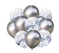 Ballons transparents à paillettes de 30 cm d'épaisseur - Fournitures de fête rondes multicolores avec confettis en papier(Style 3)