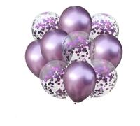 Ballons transparents à paillettes de 30 cm d'épaisseur - Fournitures de fête rondes multicolores avec confettis en papier(Style 11)