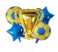 Ballons trophée doré en aluminium, 5 pièces, 18 pouces, étoile de Football, décor fête d'anniversaire for homme, jeux sport, ballons à Air Pour Championnat Monde Fête(Color2)