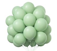 Ballons Vert,100 Pcs 10 Pouces Latex Ballons Helium,Ballons Anniversaire,Ballon pour Mariage, Ballon Vert Sauge pour Decoration Anniversaire Baptême Fête à Thème Filles Jungle Safari Fête