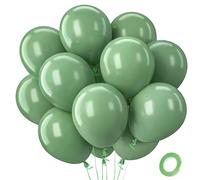 Ballons Vert - 100 Pièces Ballons Anniversaire Vert Sauge, Ballon de Baudruche Verts Olive, Ballon Hélium pour Decoration Anniversaire Garçon Mariage Bapteme Baby Shower Jungle Safari Fête, 12 Pouces