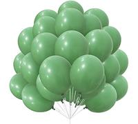 Ballons Vert, 30 pcs Ballons Vert Sauge en Latex 12 pouces 30,5 cm Ballon Vert Pois Olive avec Ruban pour Femmes Garçons Filles Enfants Noël Fêtes d'Anniversaire Prénuptiale Jungle Safari Décorations