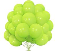 Ballons Vert Lime, Paquet de 30 Ballons Vert Mat Latex 12 pouces 30,5 cm Ballon avec Blanc Ruban pour Filles Femmes Garçons Fête d'Anniversaire Baptême Mariage Baby Shower Safari Mariée Décorations