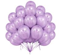 Ballons Violet Clair,Lot de 50 de 30,5 cm, Ballons en Latex Uni Perlé Violet pour Filles, Femmes, Fête D'anniversaire Mariage Douche Nuptiale Décorations de Fête Prénatale