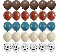 Ballons western cowboy - 30,5 cm - Imprimé vache rétro - Café marron ardoise bleu poussiéreux sable blanc - Ballons pour premier anniversaire de garçon - Cowboy occidental - Fête prénatale - Ferme