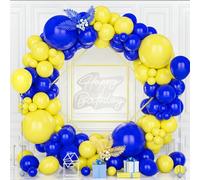 Balloon Arch Blue And Yellow, 119 Pieces Balloon Garland Kit Matte Dark Blue Yellow Boy Men Women Girl Baby Shower Birthday Wedding Proposal Valentine Baby Bridal Shower Decor