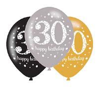 Amscan Ballons en latex – Lot de 6 – 27 cm – 30 ans