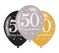 Amscan Ballons 50 ans multicolores 27,5 cm 6 pièces