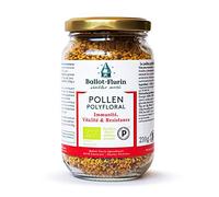 Ballot-Flurin - Pollen Polyfloral - 100% bio et dynamisé - frais, jamais congelé - Améliore l'immunité - Issu de l'Apiculture DOUCE - Certifié Paléo - Pot en verre 210 g