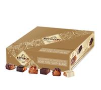 Ballotin de 46 chocolats Révillon : Assortiment de 15 recettes Noir, Lait, Blanc - 475 gr