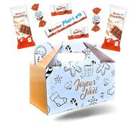 Ballotin de Noël et son Assortiment de 100 chocolats KINDER | Schokobons, Mini Bueno, barres Maxi et Country | Coffret Original Prêt à Offrir